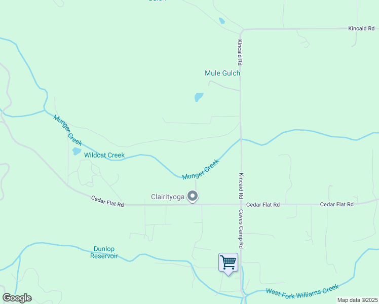 map of restaurants, bars, coffee shops, grocery stores, and more near 3372 Cedar Flat Road in Williams
