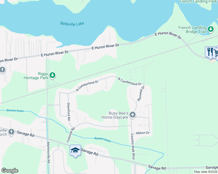 map of restaurants, bars, coffee shops, grocery stores, and more near 13154 Dover Court in Belleville