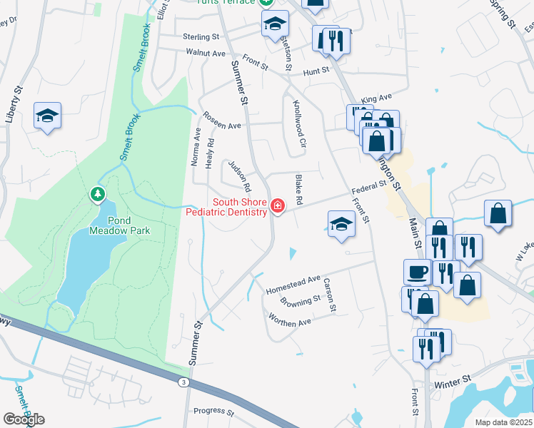 map of restaurants, bars, coffee shops, grocery stores, and more near in Weymouth