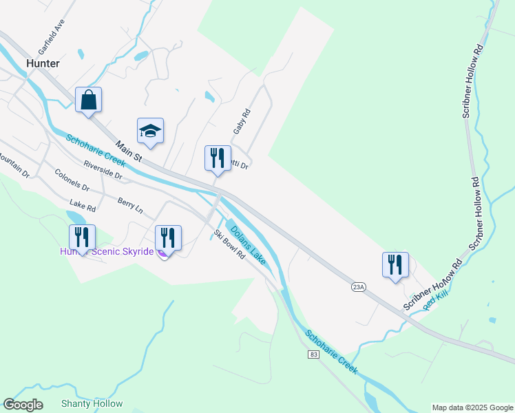 map of restaurants, bars, coffee shops, grocery stores, and more near 7710 Main Street in Lanesville