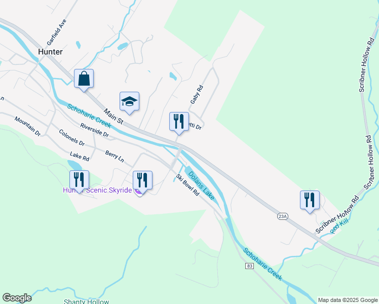 map of restaurants, bars, coffee shops, grocery stores, and more near 7723 Main Street in Lanesville