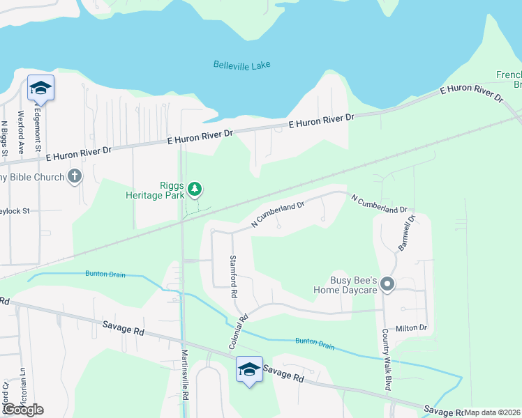 map of restaurants, bars, coffee shops, grocery stores, and more near 13074 Cumberland Court in Van Buren Charter Township