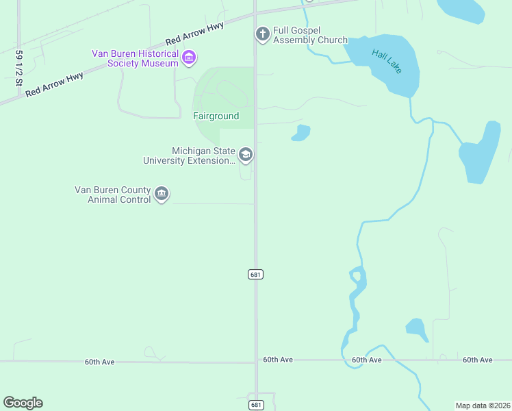 map of restaurants, bars, coffee shops, grocery stores, and more near 57982 County Road 681 in Lawrence