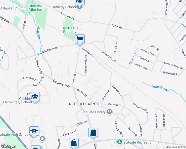 map of restaurants, bars, coffee shops, grocery stores, and more near 20 Dreamwold Road in Scituate