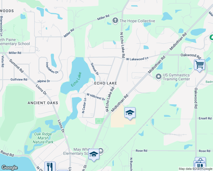 map of restaurants, bars, coffee shops, grocery stores, and more near 23187 South Lakewood Lane in Lake Zurich