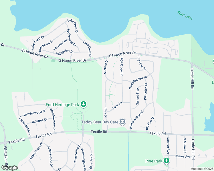 map of restaurants, bars, coffee shops, grocery stores, and more near 5583 Cary Drive in Ypsilanti