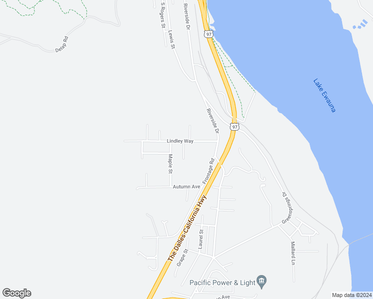 map of restaurants, bars, coffee shops, grocery stores, and more near 1117 Laurel Street in Klamath Falls