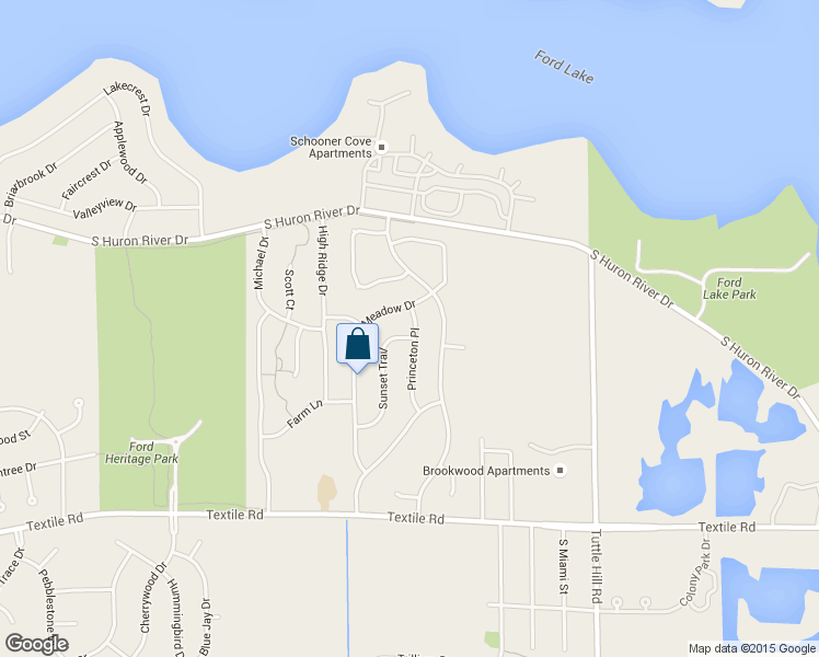 map of restaurants, bars, coffee shops, grocery stores, and more near 5658 Sunset Trail in Ypsilanti