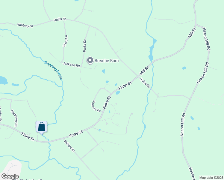 map of restaurants, bars, coffee shops, grocery stores, and more near 676 Fiske Street in Holliston