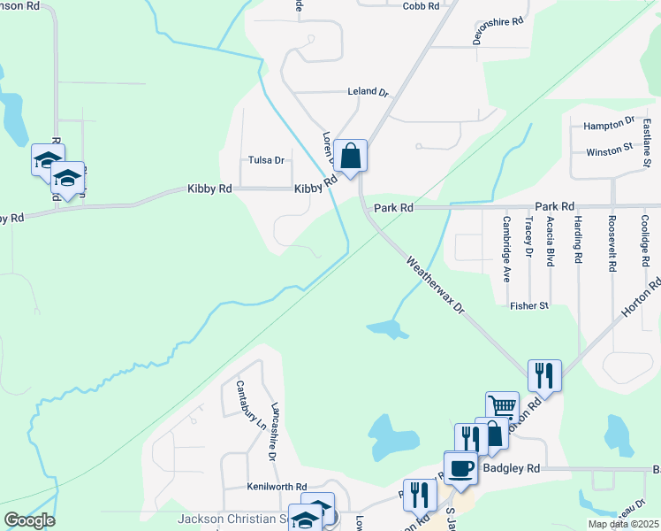 map of restaurants, bars, coffee shops, grocery stores, and more near 31 Natural Lane in Jackson