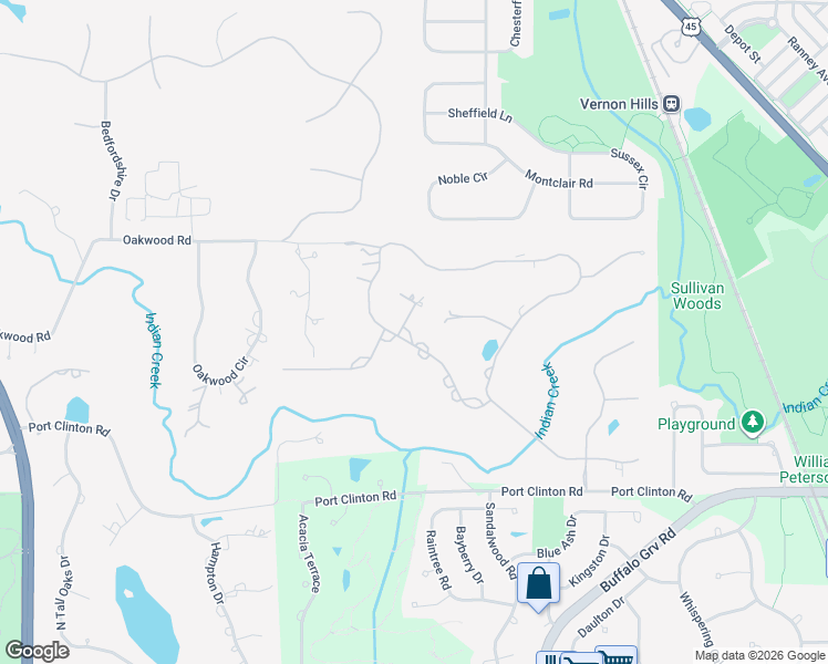 map of restaurants, bars, coffee shops, grocery stores, and more near 5901 Partridge Lane in Long Grove