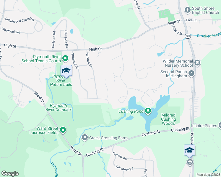 map of restaurants, bars, coffee shops, grocery stores, and more near 9 Blackhorse Lane in Hingham
