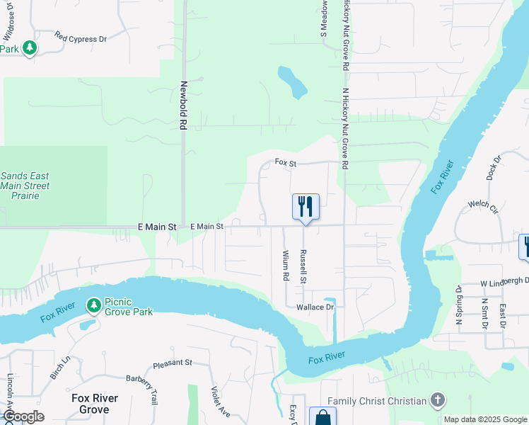 map of restaurants, bars, coffee shops, grocery stores, and more near Balder Street in Cary