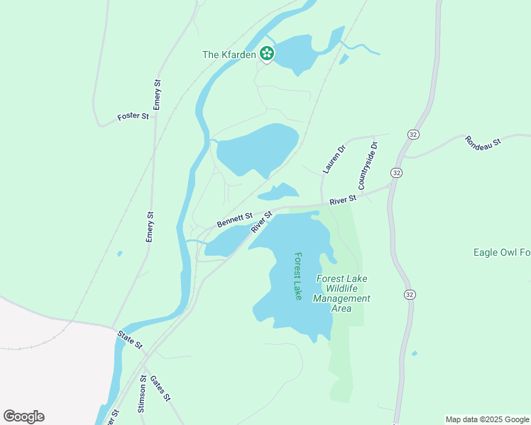 map of restaurants, bars, coffee shops, grocery stores, and more near 16 Bennett Street in Palmer