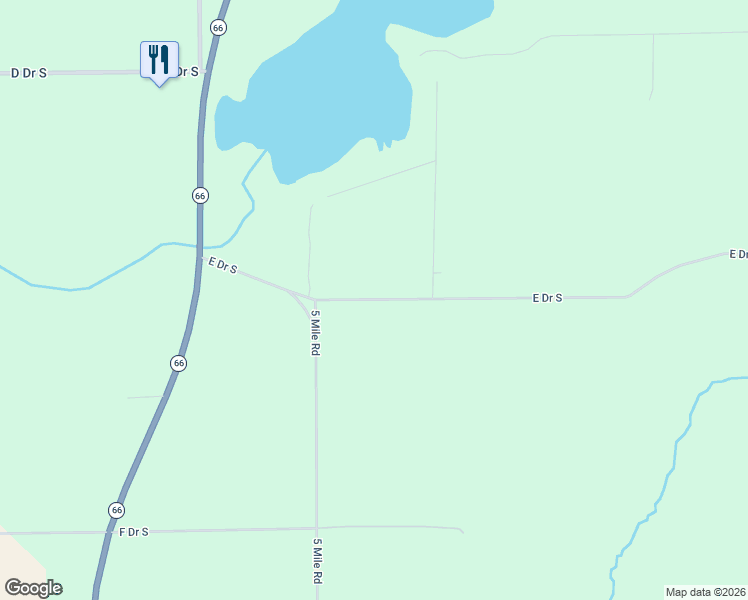 map of restaurants, bars, coffee shops, grocery stores, and more near 5107 East Drive South in Battle Creek