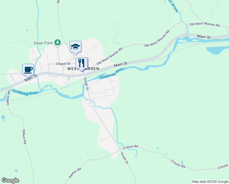 map of restaurants, bars, coffee shops, grocery stores, and more near 140 Pulaski Street in Warren