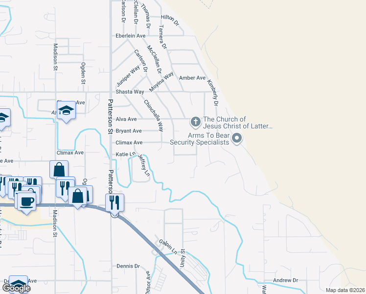 map of restaurants, bars, coffee shops, grocery stores, and more near 2007 Carlson Drive in Klamath Falls