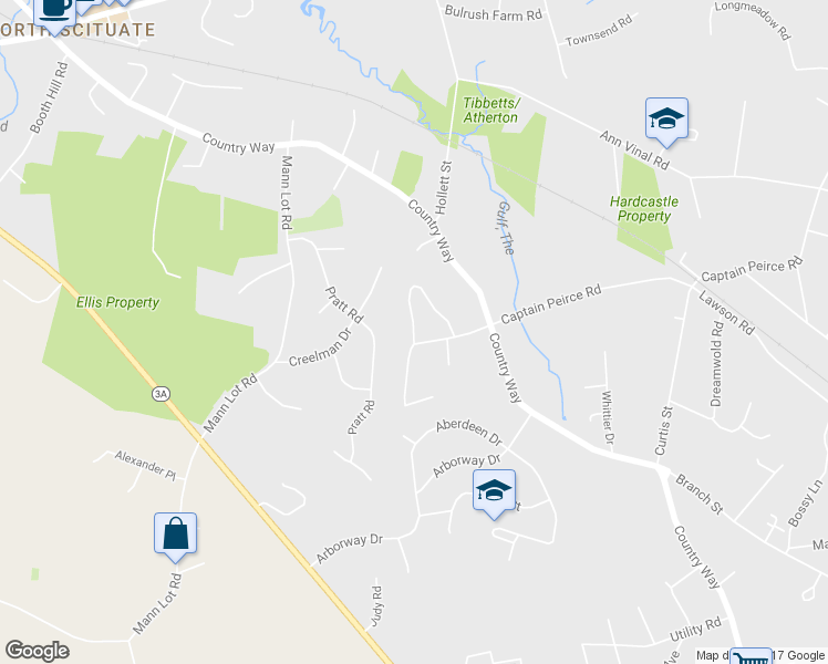 map of restaurants, bars, coffee shops, grocery stores, and more near 50 Hatchet Rock Road in Scituate