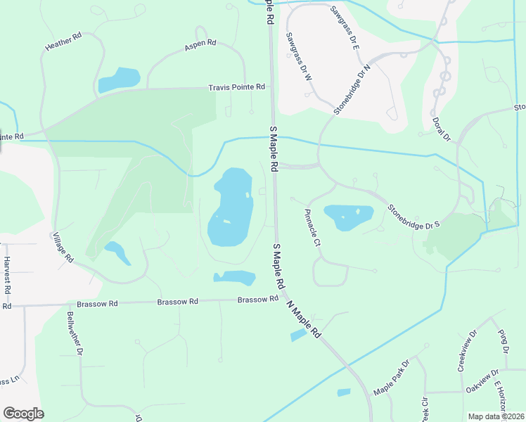 map of restaurants, bars, coffee shops, grocery stores, and more near 50 North Arch Bay Drive in Saline
