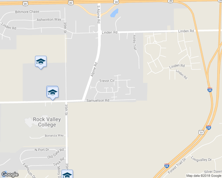 map of restaurants, bars, coffee shops, grocery stores, and more near 4604 Governor's Drive in Rockford