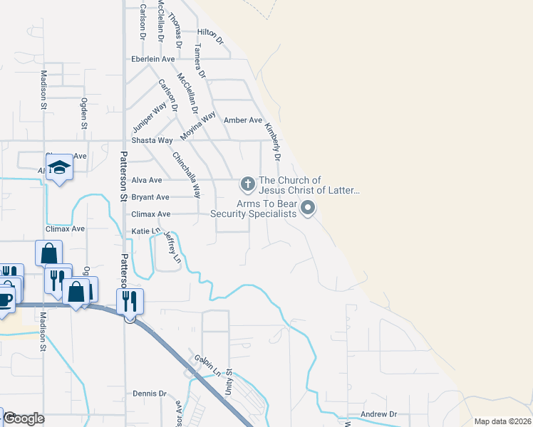 map of restaurants, bars, coffee shops, grocery stores, and more near Climax Ave & Dawn Ct in Altamont