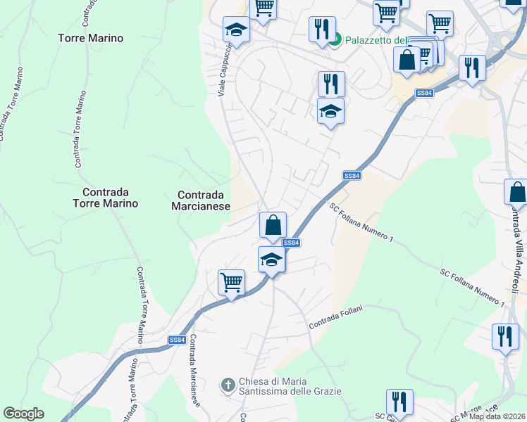 map of restaurants, bars, coffee shops, grocery stores, and more near 176 Contrada Marcianese in Lanciano