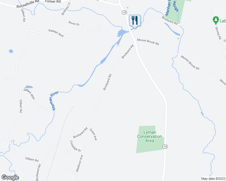 map of restaurants, bars, coffee shops, grocery stores, and more near 129 Brickyard Road in Southampton