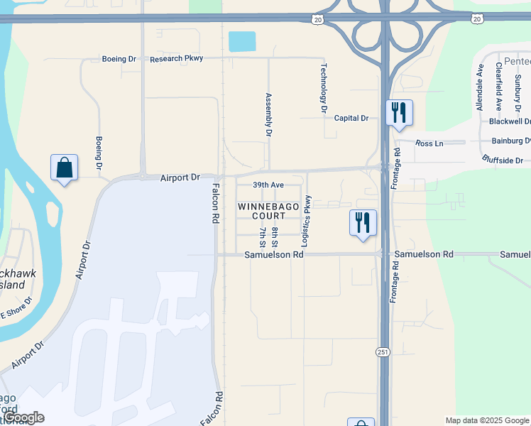 map of restaurants, bars, coffee shops, grocery stores, and more near 1126 40th Avenue in Rockford