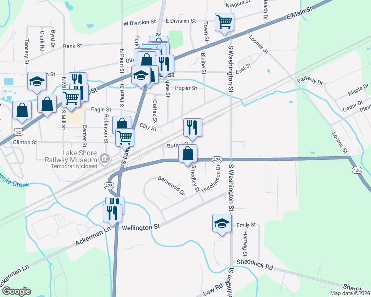 map of restaurants, bars, coffee shops, grocery stores, and more near 49 Smedley St in North East