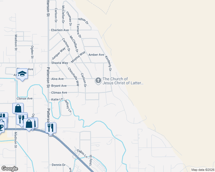 map of restaurants, bars, coffee shops, grocery stores, and more near 1909 Dawn Court in Klamath Falls