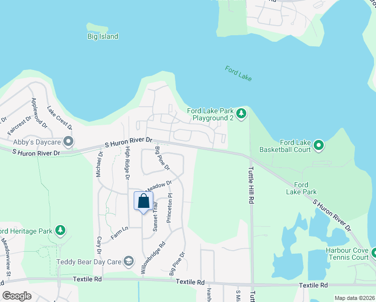map of restaurants, bars, coffee shops, grocery stores, and more near 5473 New Meadow Drive in Ypsilanti