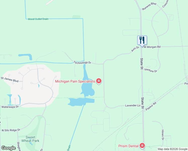 map of restaurants, bars, coffee shops, grocery stores, and more near 650 Avis Drive in Ann Arbor