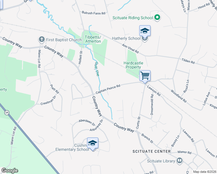 map of restaurants, bars, coffee shops, grocery stores, and more near 124 Captain Peirce Road in Scituate