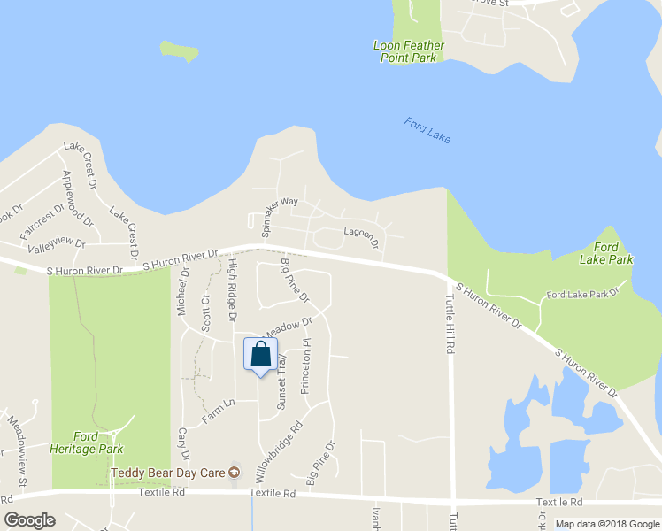 map of restaurants, bars, coffee shops, grocery stores, and more near 5473 New Meadow Drive in Ypsilanti