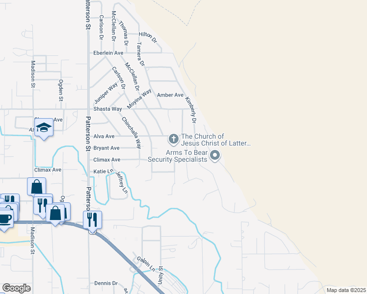 map of restaurants, bars, coffee shops, grocery stores, and more near 1909 Dawn Court in Klamath Falls