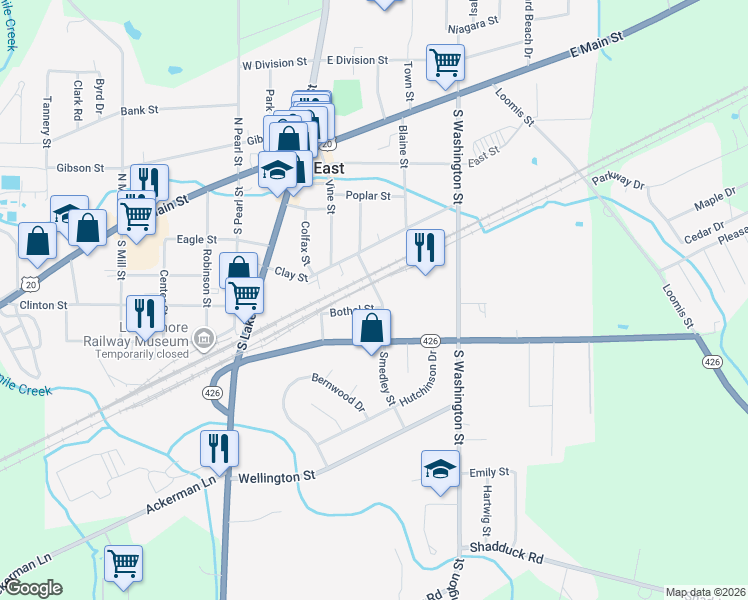 map of restaurants, bars, coffee shops, grocery stores, and more near 49 Smedley St in North East