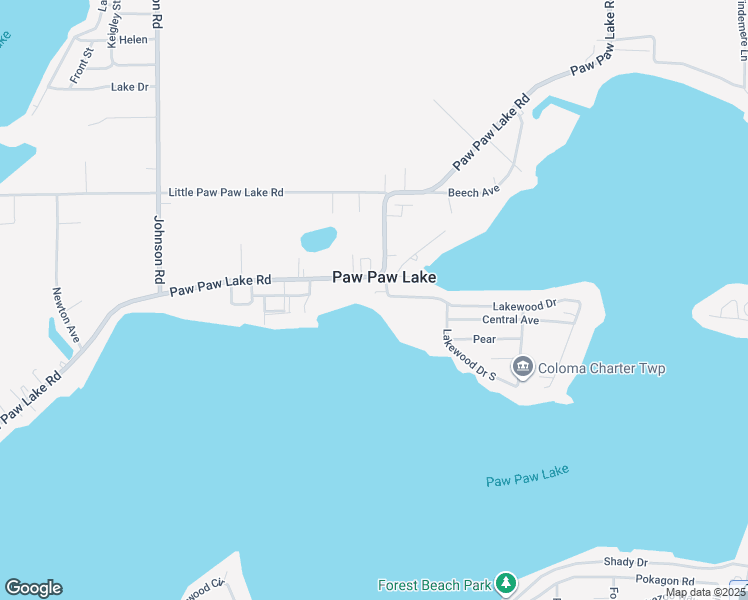 map of restaurants, bars, coffee shops, grocery stores, and more near 5603 Paw Paw Lake Road in Coloma