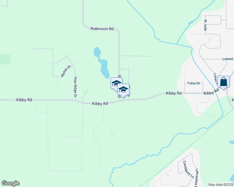 map of restaurants, bars, coffee shops, grocery stores, and more near 3450 Kibby Road in Jackson