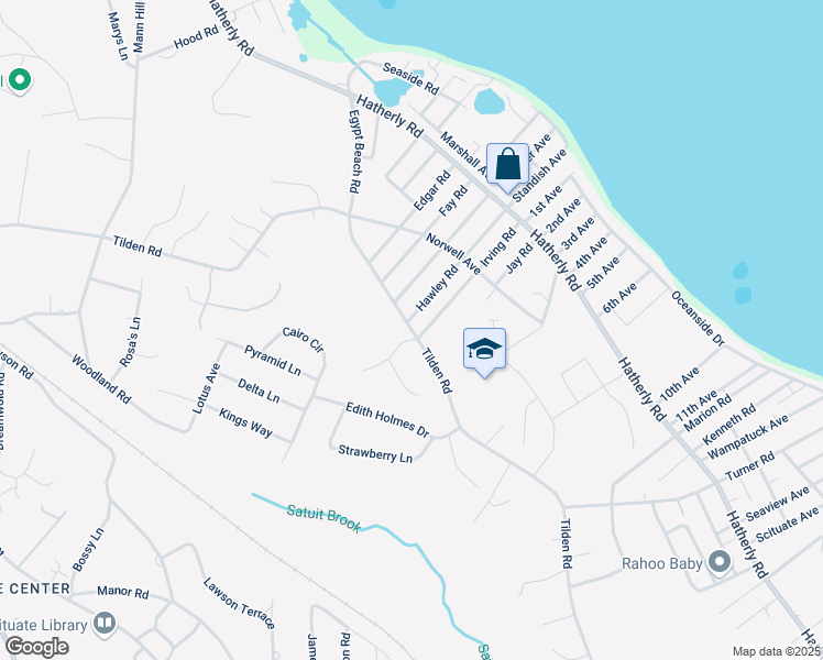 map of restaurants, bars, coffee shops, grocery stores, and more near 297 Tilden Rd in Scituate