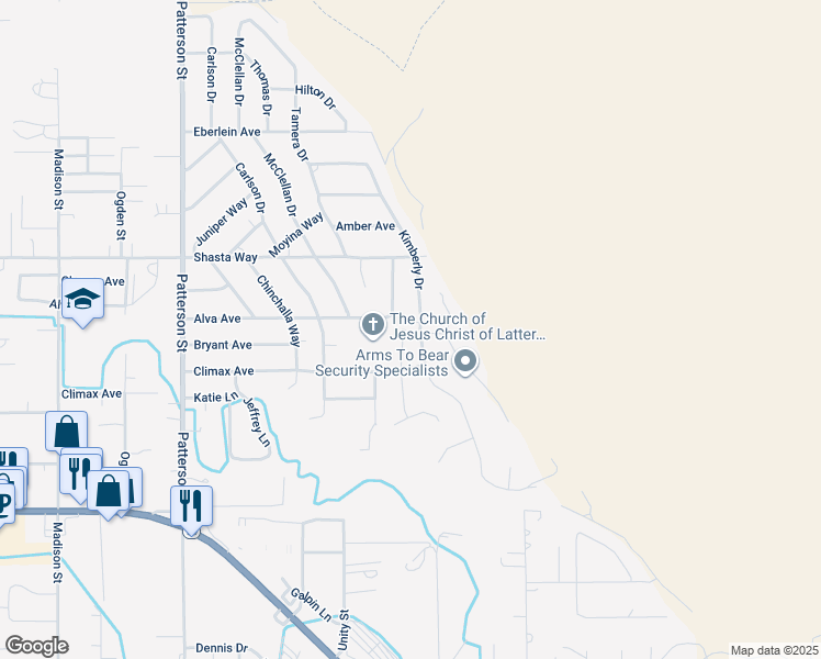 map of restaurants, bars, coffee shops, grocery stores, and more near 1835 Dawn Court in Klamath Falls