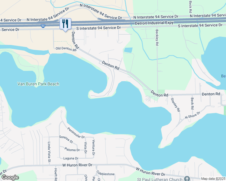 map of restaurants, bars, coffee shops, grocery stores, and more near 48475 Bayshore Drive in Belleville