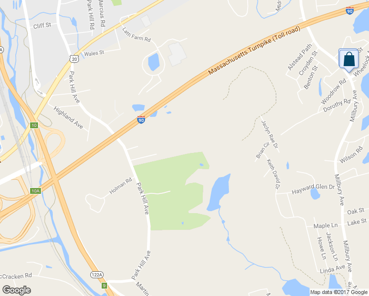 map of restaurants, bars, coffee shops, grocery stores, and more near 5 Weldon Drive in Millbury
