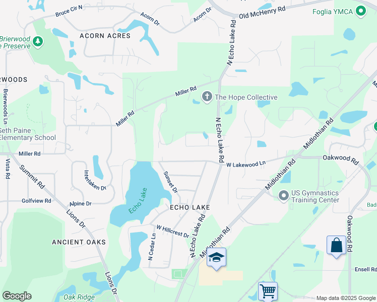 map of restaurants, bars, coffee shops, grocery stores, and more near 23187 South Lakewood Lane in Lake Zurich
