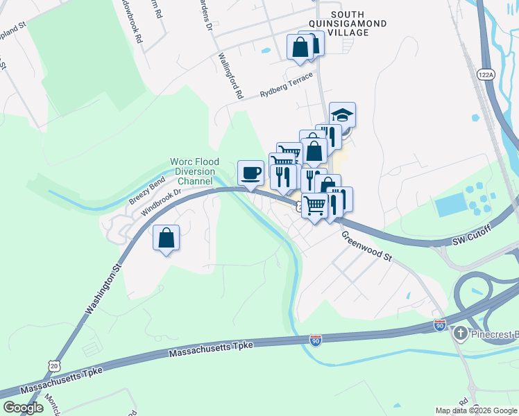 map of restaurants, bars, coffee shops, grocery stores, and more near 12 Pin Rock Road in Auburn