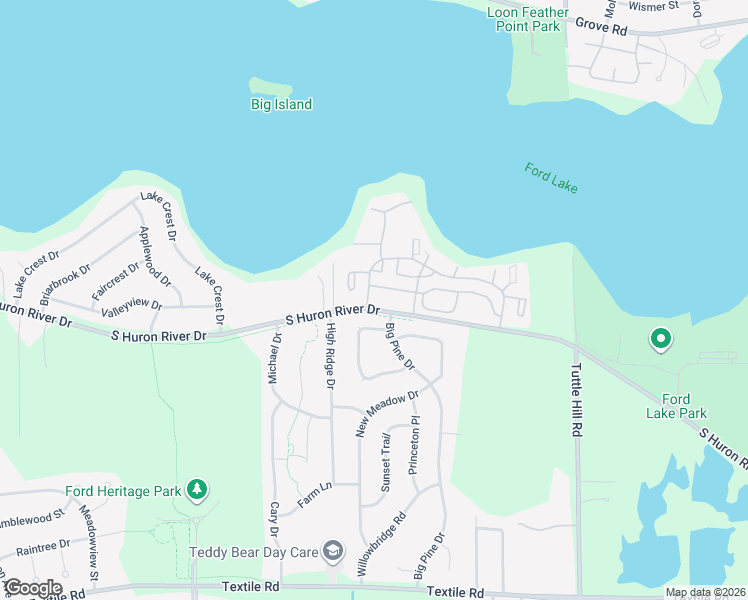 map of restaurants, bars, coffee shops, grocery stores, and more near 8550 Spinnaker Way in Ypsilanti