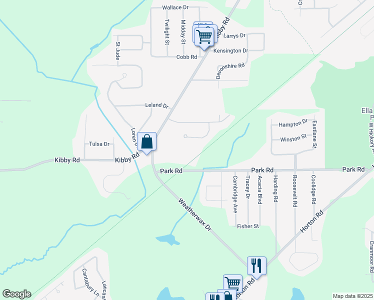 map of restaurants, bars, coffee shops, grocery stores, and more near 1543 Samaritan Drive in Jackson