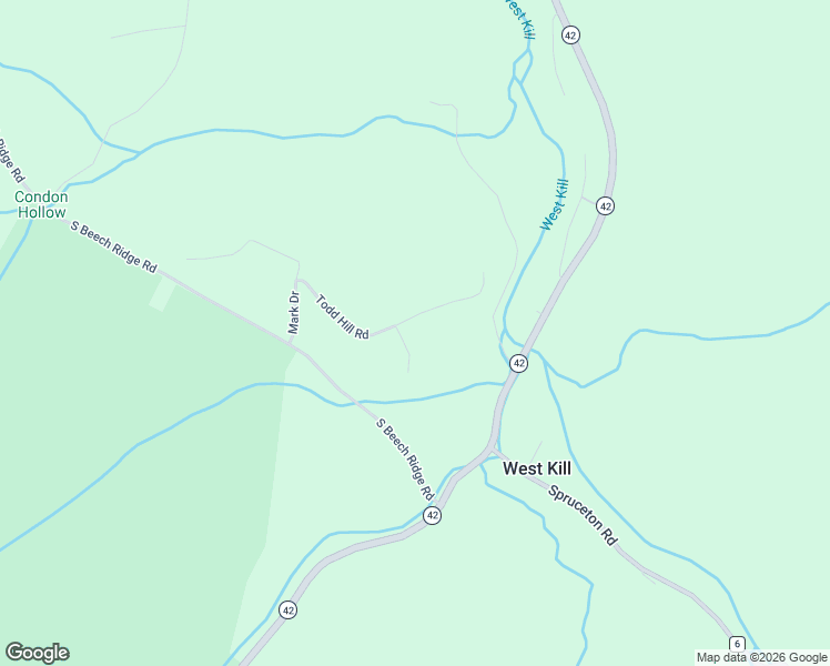 map of restaurants, bars, coffee shops, grocery stores, and more near 129 Todd Hill Rd in West Kill