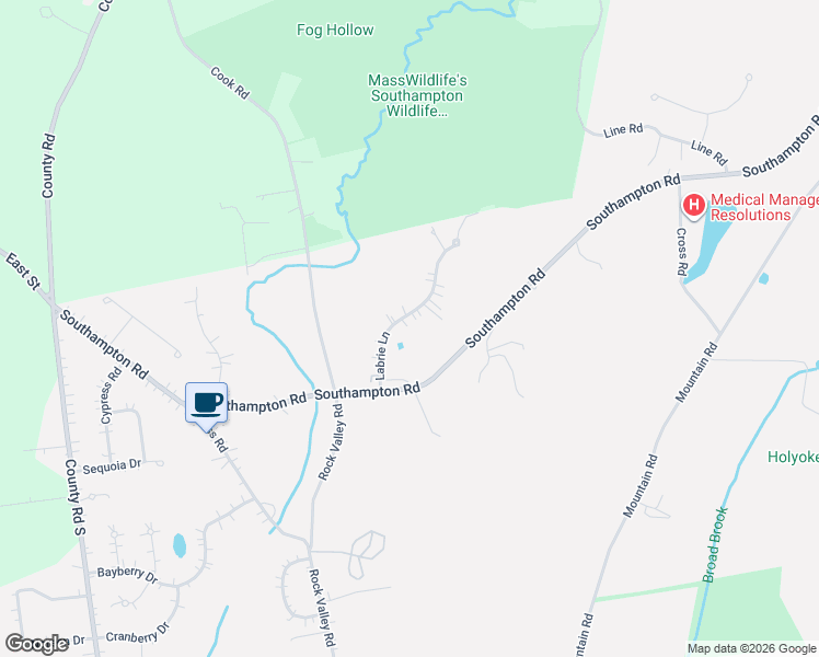 map of restaurants, bars, coffee shops, grocery stores, and more near 16 Labrie Lane in Holyoke