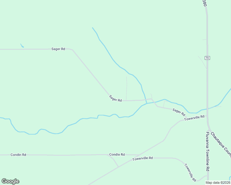 map of restaurants, bars, coffee shops, grocery stores, and more near 3796 Sager Road in Sinclairville