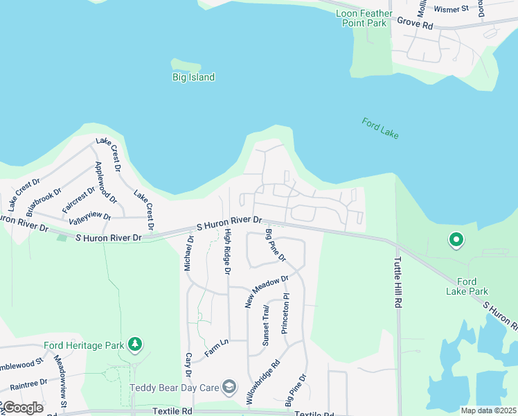 map of restaurants, bars, coffee shops, grocery stores, and more near 8550 Spinnaker Way in Ypsilanti